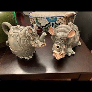 Blue sky ceramic African tea set